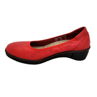 REM822SOF Red Leather Ballet Flat