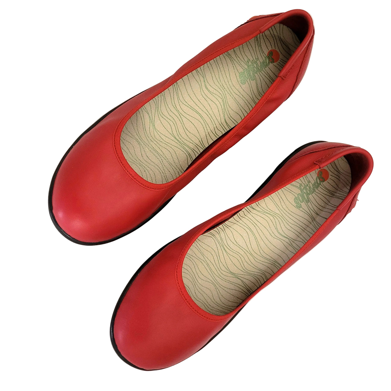 REM822SOF Red Leather Ballet Flat