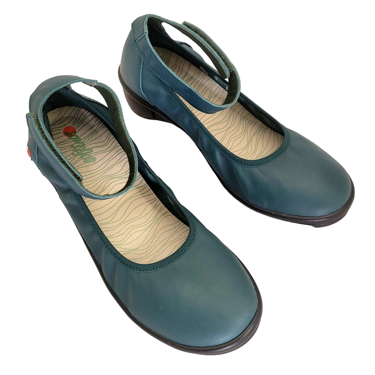 ROOP828SOF Petrol Leather Shoes
