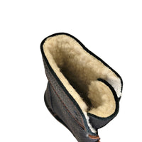 Close-up inside the Duckfeet Skanderborg boot showing the cream fleece-look lining