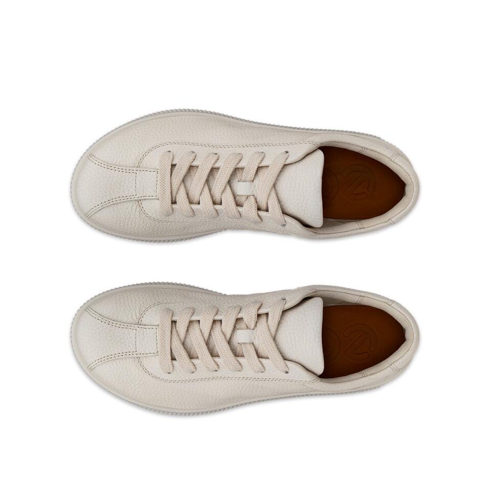 ECCO Soft Zero Limestone Leather Sneakers