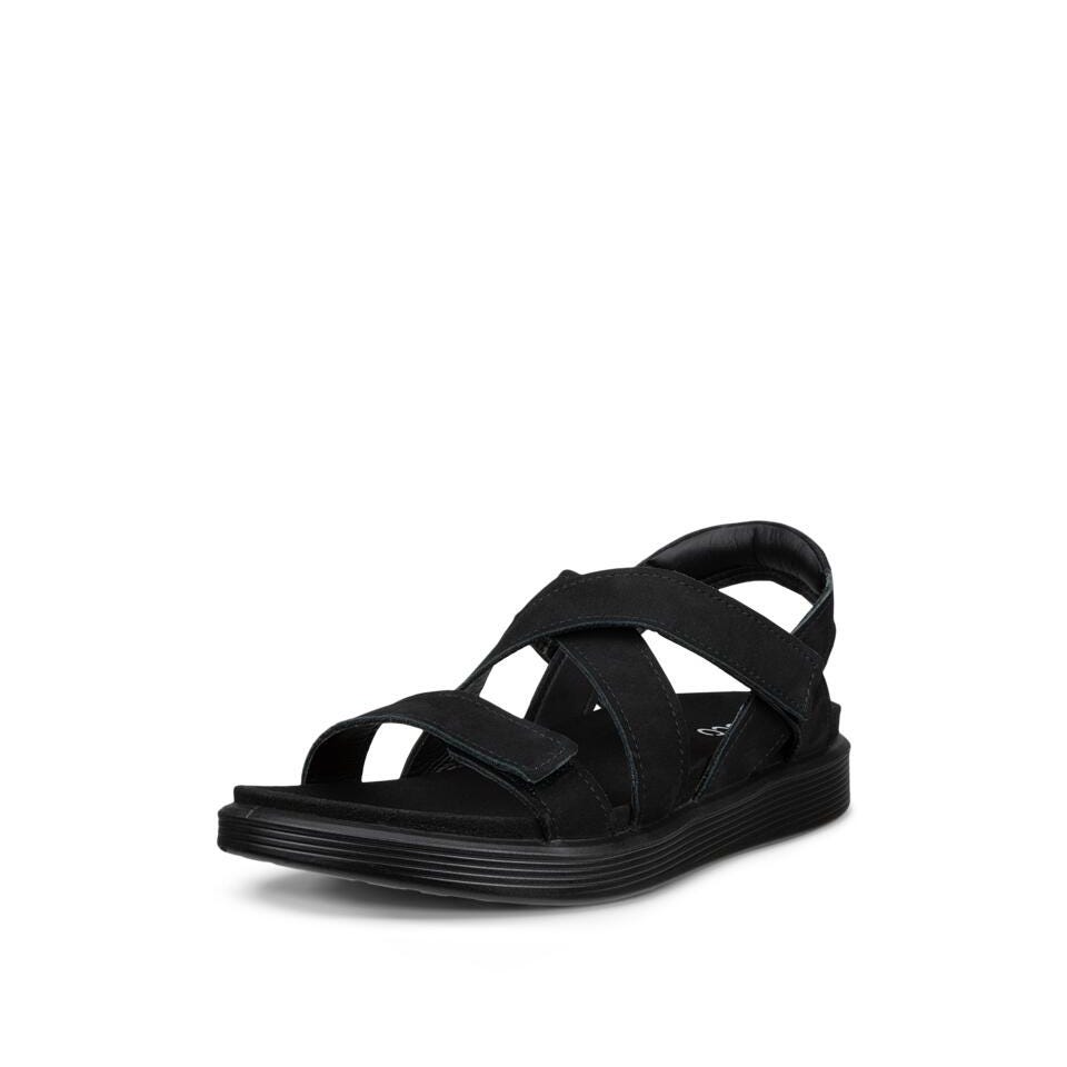 ECCO Soft Black Leather Sandals