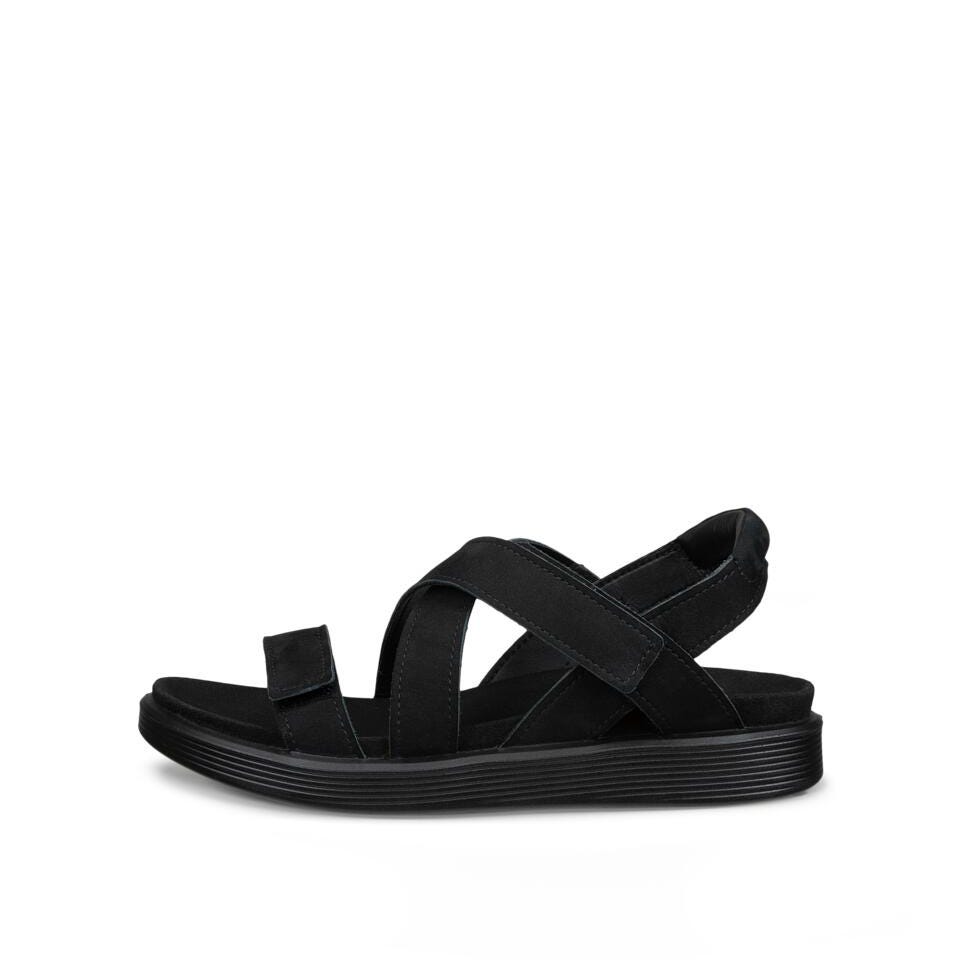ECCO Soft Black Leather Sandals