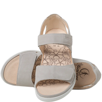 Ganter Gina Sandal Light Grey Leather Non Slip Wide(G) Fit
