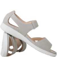 Ganter Gina Sandal Light Grey Leather Non Slip Wide(G) Fit