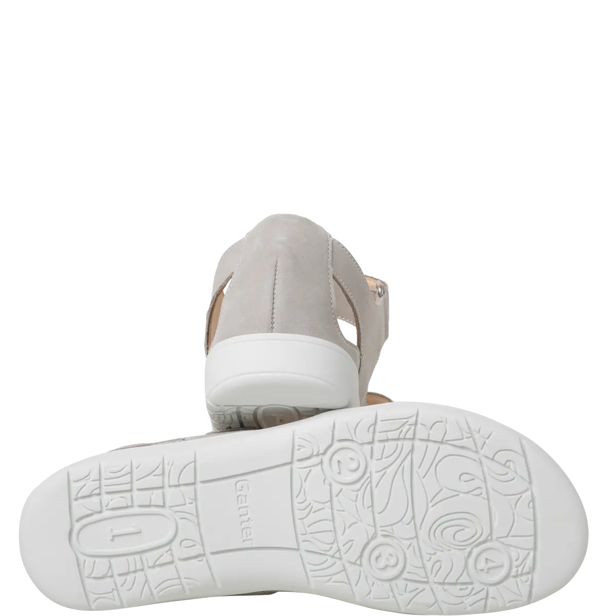 Ganter Gina Sandal Light Grey Leather Non Slip Wide(G) Fit