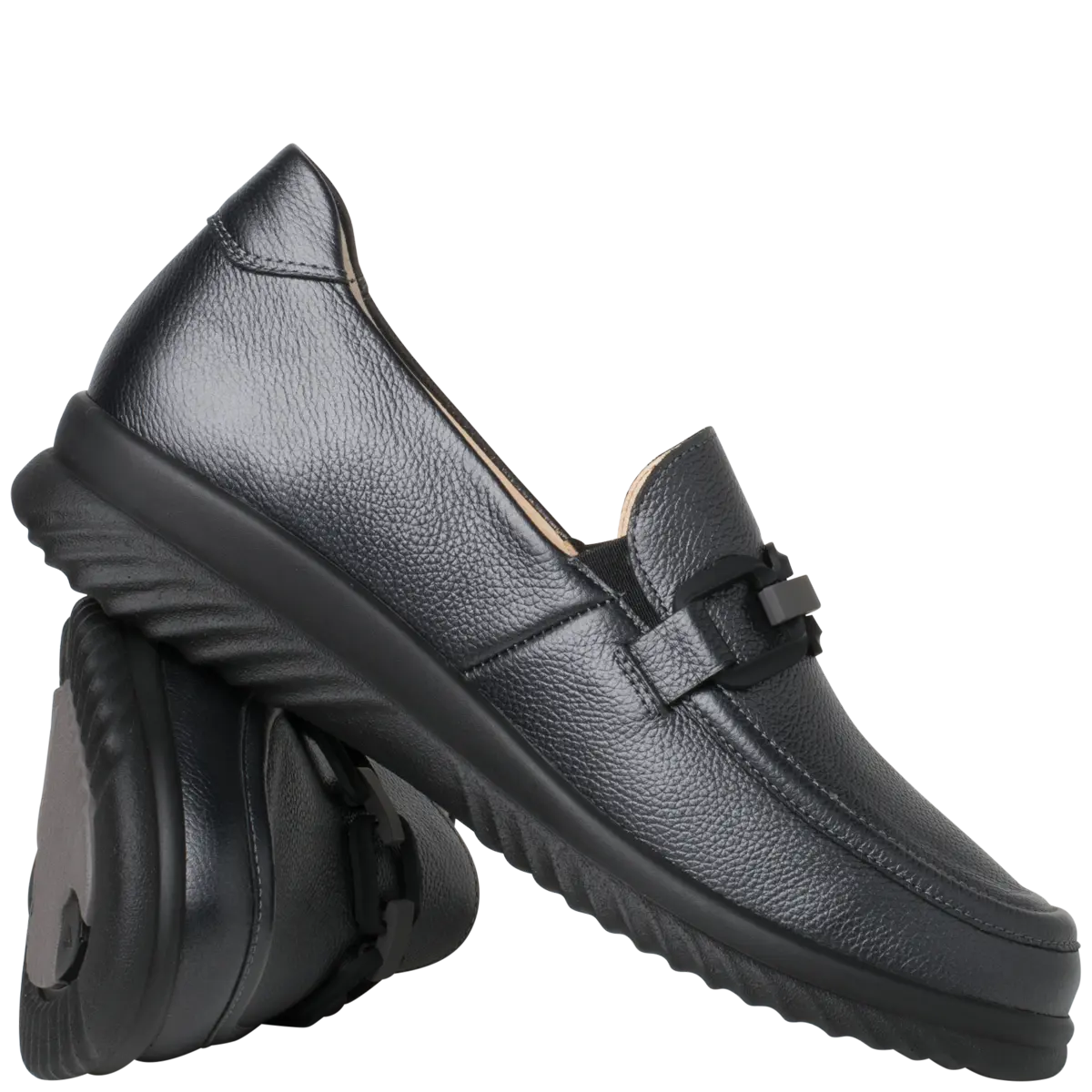 Ganter Heike Slip-on Flat Dark Grey Wide(H) Fit
