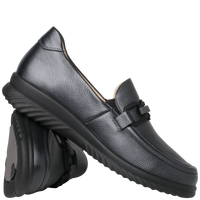 Ganter Heike Slip-on Flat Dark Grey Wide(H) Fit