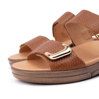 Klouds Elegance Luxe Caramel Orthotic Sandal