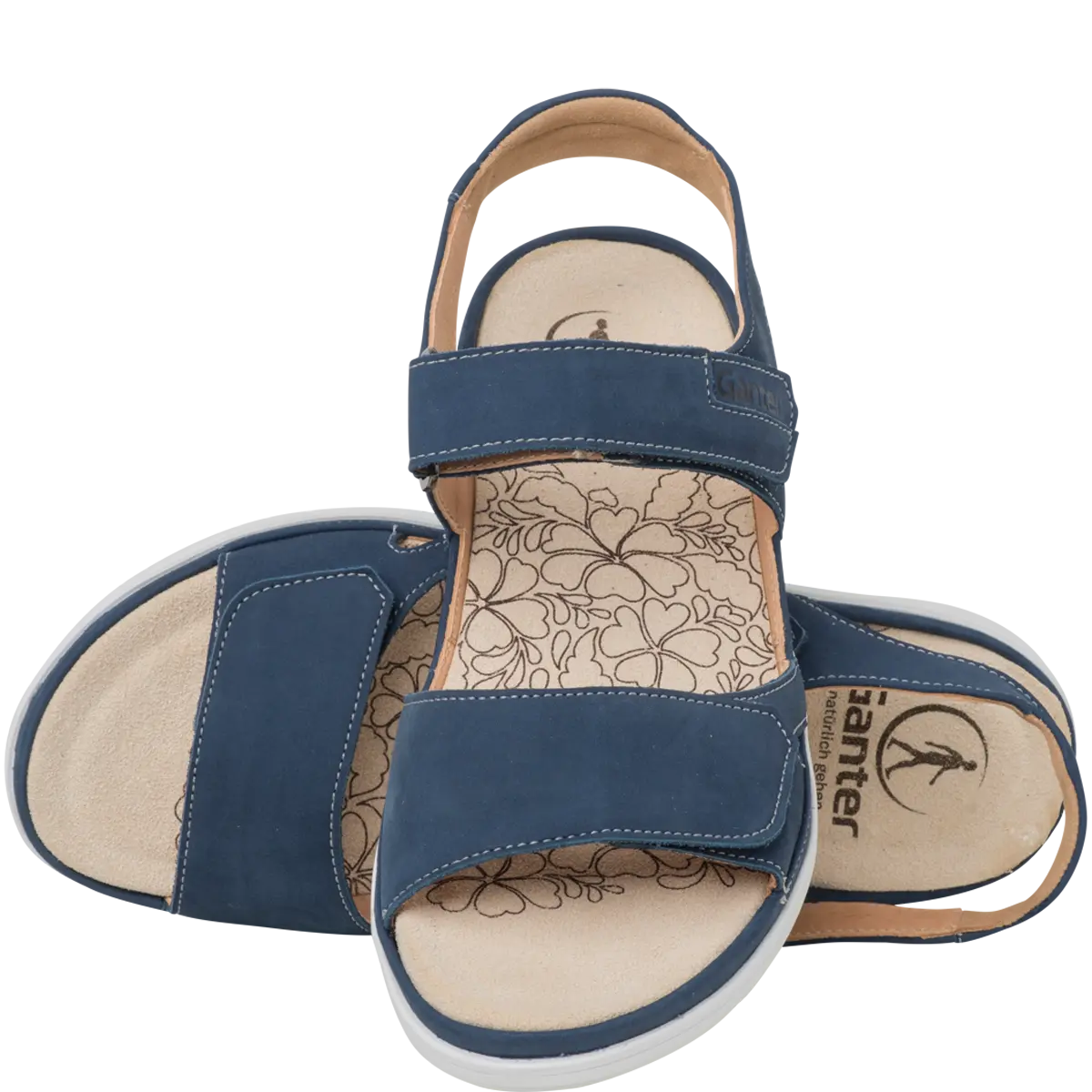 Ganter Gina Sandal Ink Leather Non Slip Wide(G) Fit