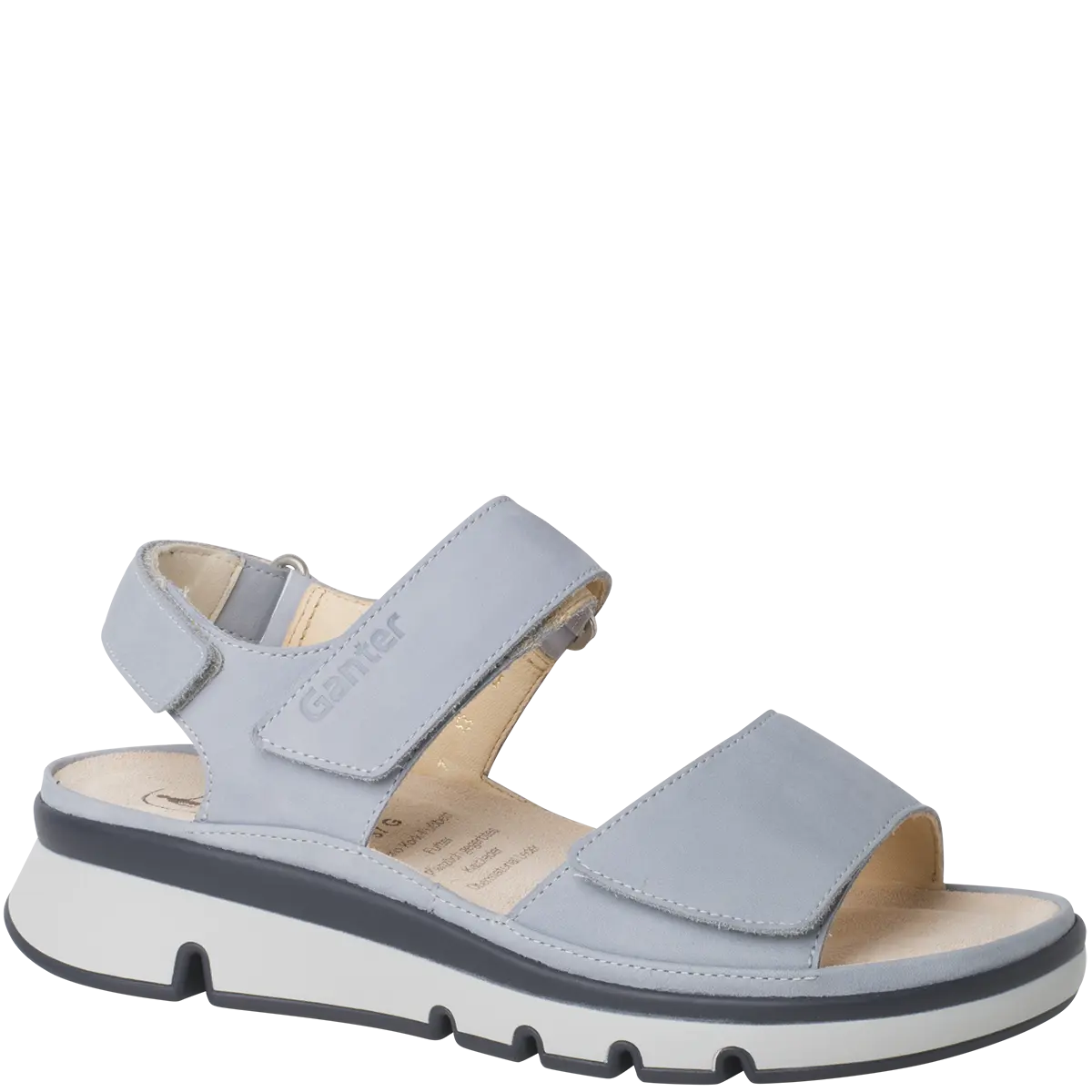 Ganter Gina Sandal Light Blue (Heaven) Leather Wide(G) Fit