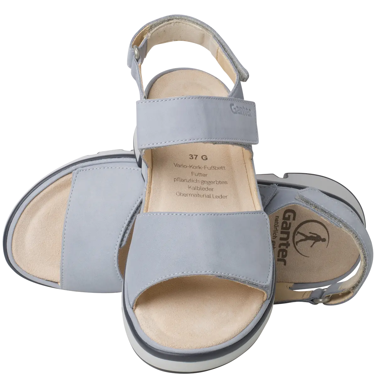 Ganter Gina Sandal Light Blue (Heaven) Leather Wide(G) Fit
