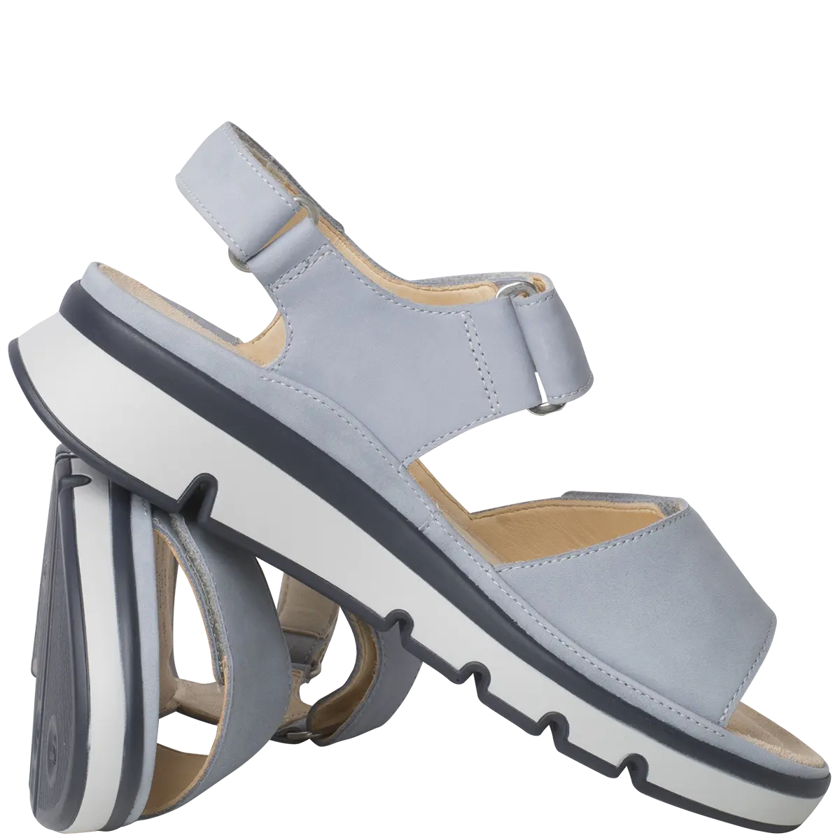 Ganter Gina Sandal Light Blue (Heaven) Leather Wide(G) Fit