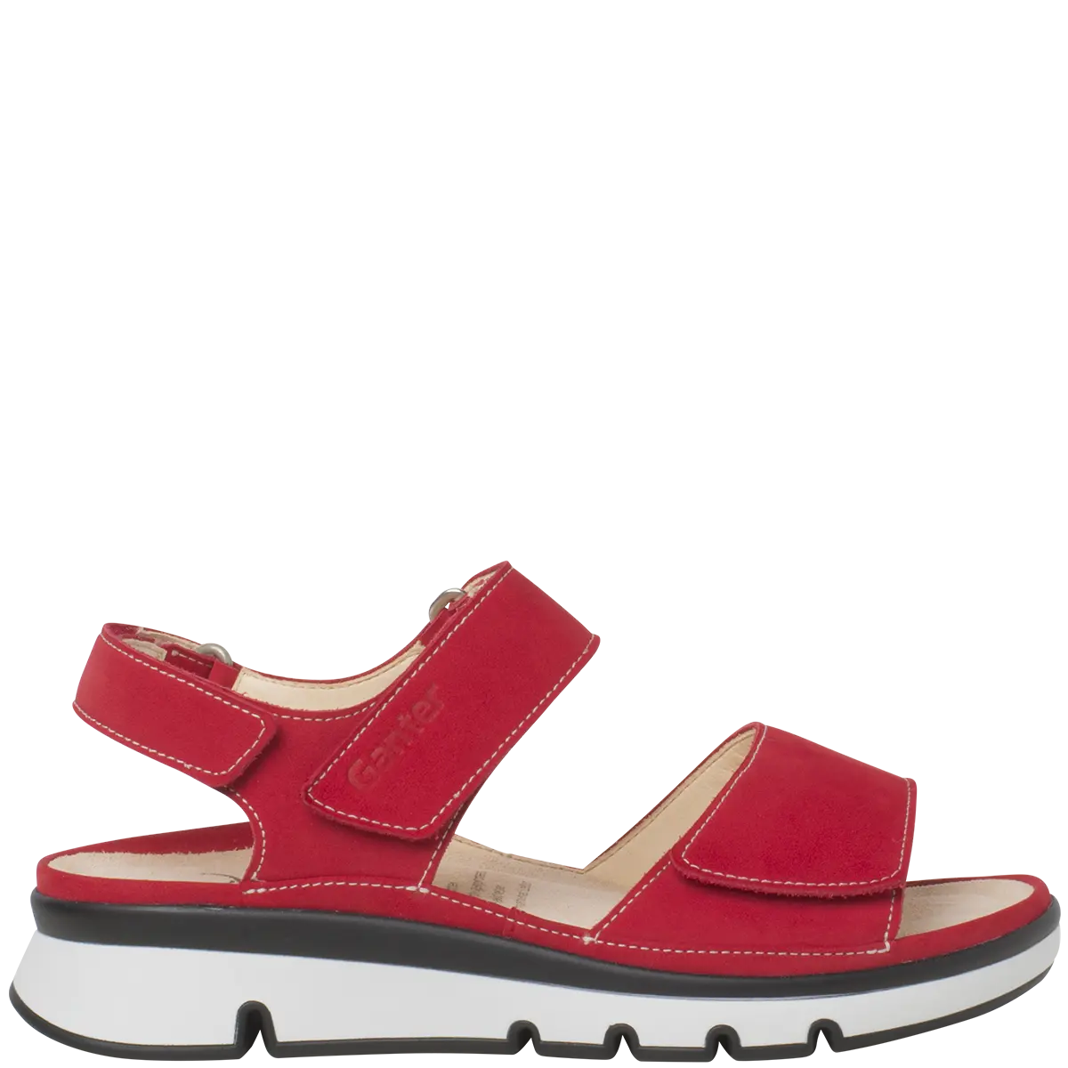 Ganter Gina Sandal Red Leather Wide(G) Fit