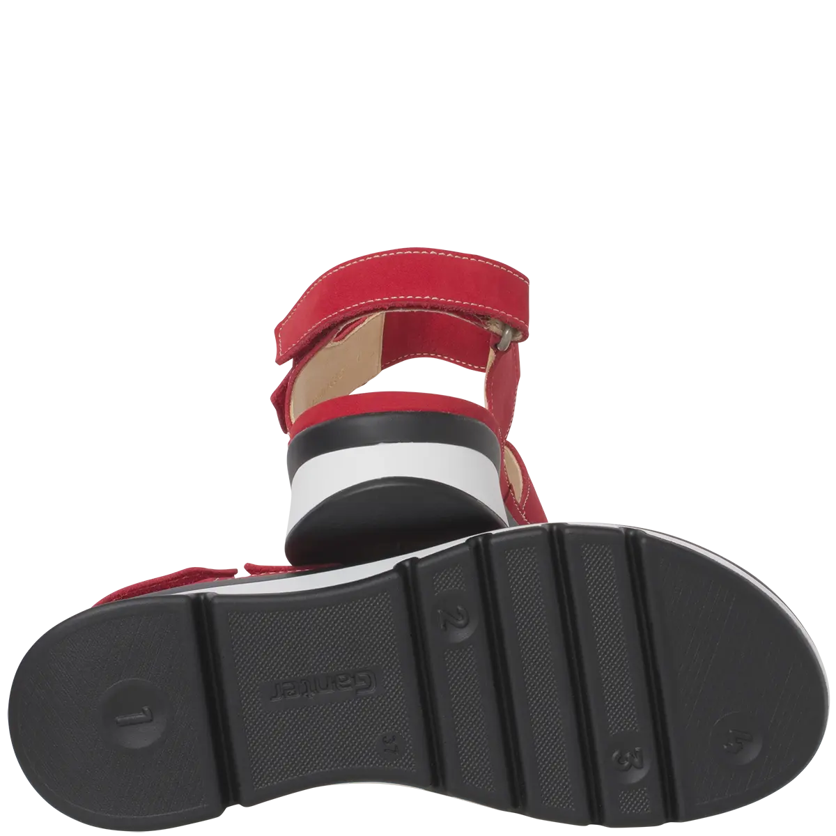 Ganter Gina Sandal Red Leather Wide(G) Fit