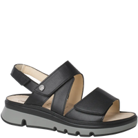 Ganter Gina Sandal Black Leather Wide(G) Fit