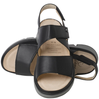 Ganter Gina Sandal Black Leather Wide(G) Fit
