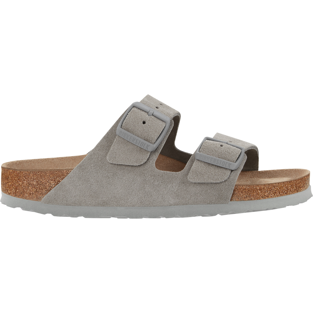 Arizona Soft Footbed Sandal Stone Coin Suede Leather Regular