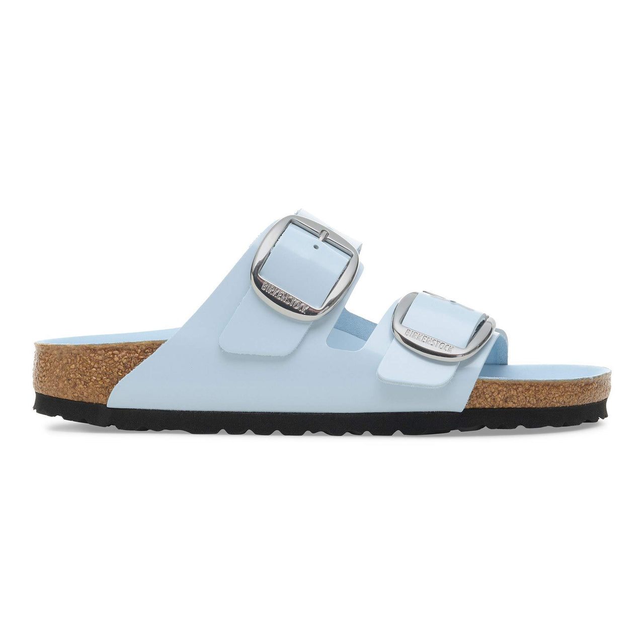 Arizona Big Buckle High Shine Baby Blue Natural Leather Patent 