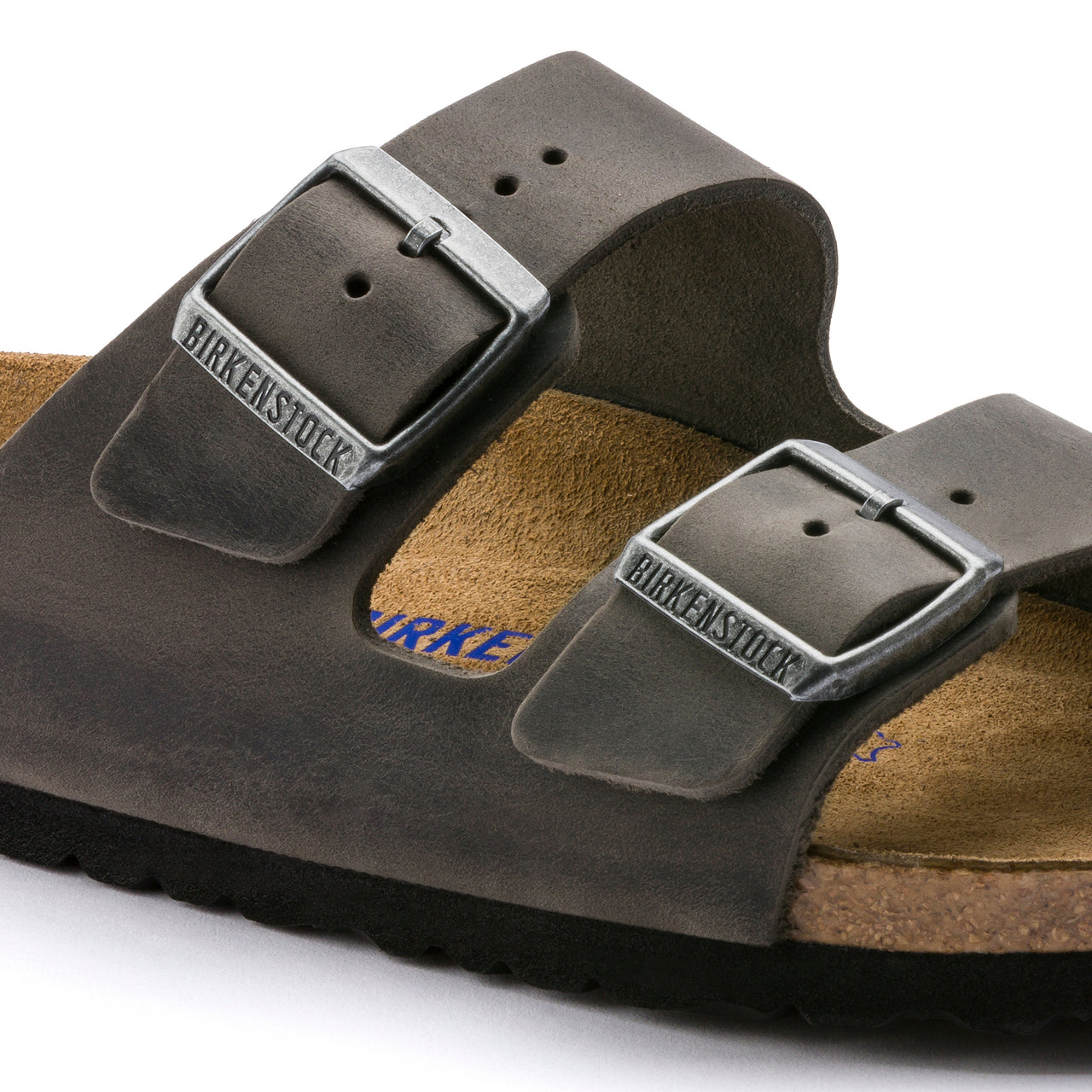 Arizona Soft Footbed Sandal Iron Oiled Leather Regular