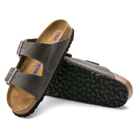 Arizona Soft Footbed Sandal Iron Oiled Leather Regular