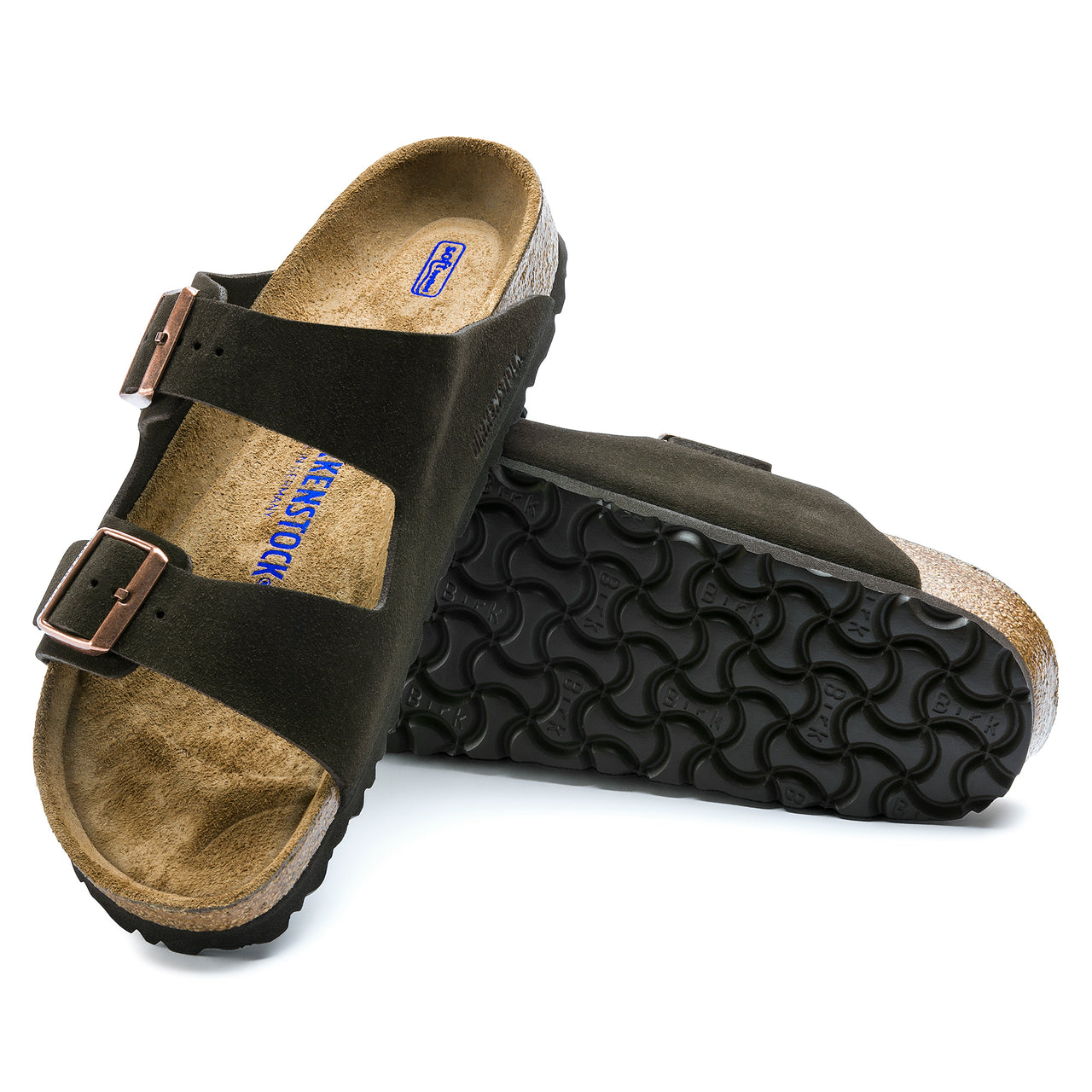Arizona Soft Footbed Sandal Mocca Suede Leather Narrow
