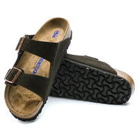Arizona Soft Footbed Sandal Mocca Suede Leather Narrow