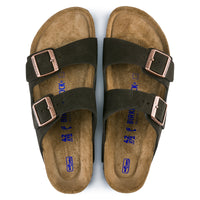Arizona Soft Footbed Sandal Mocca Suede Leather Narrow