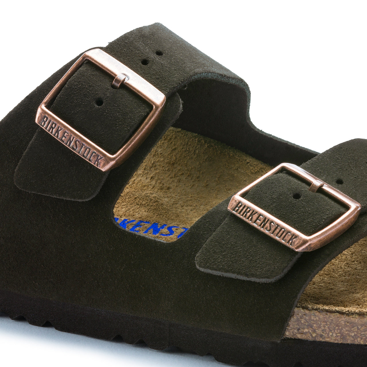 Arizona Soft Footbed Sandal Mocca Suede Leather Narrow