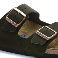 Arizona Soft Footbed Sandal Mocca Suede Leather Narrow