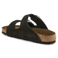 Arizona Soft Footbed Sandal Mocca Suede Leather Narrow