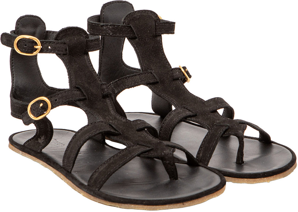 El Naturalista Bare Nobuck Black Sandals