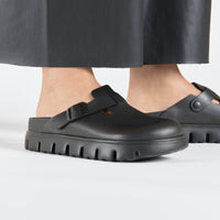 Boston Chunky Black Smooth Leather Narrow