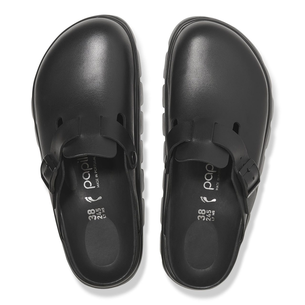 Boston Chunky Black Smooth Leather Narrow
