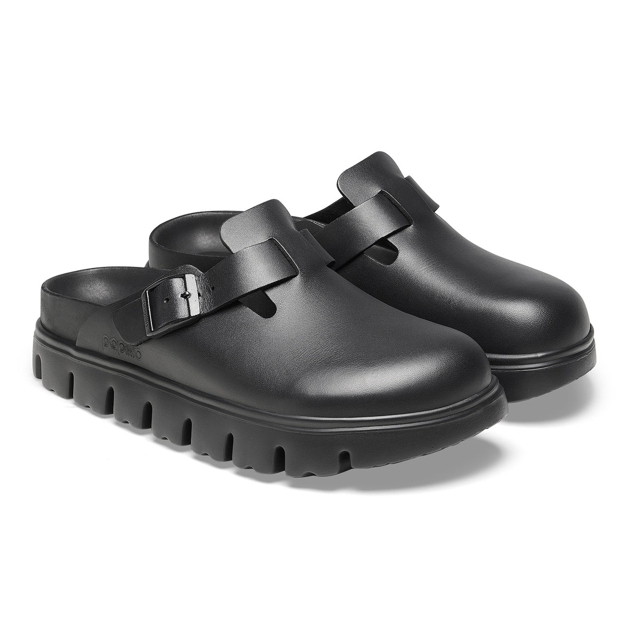 Boston Chunky Black Smooth Leather Narrow