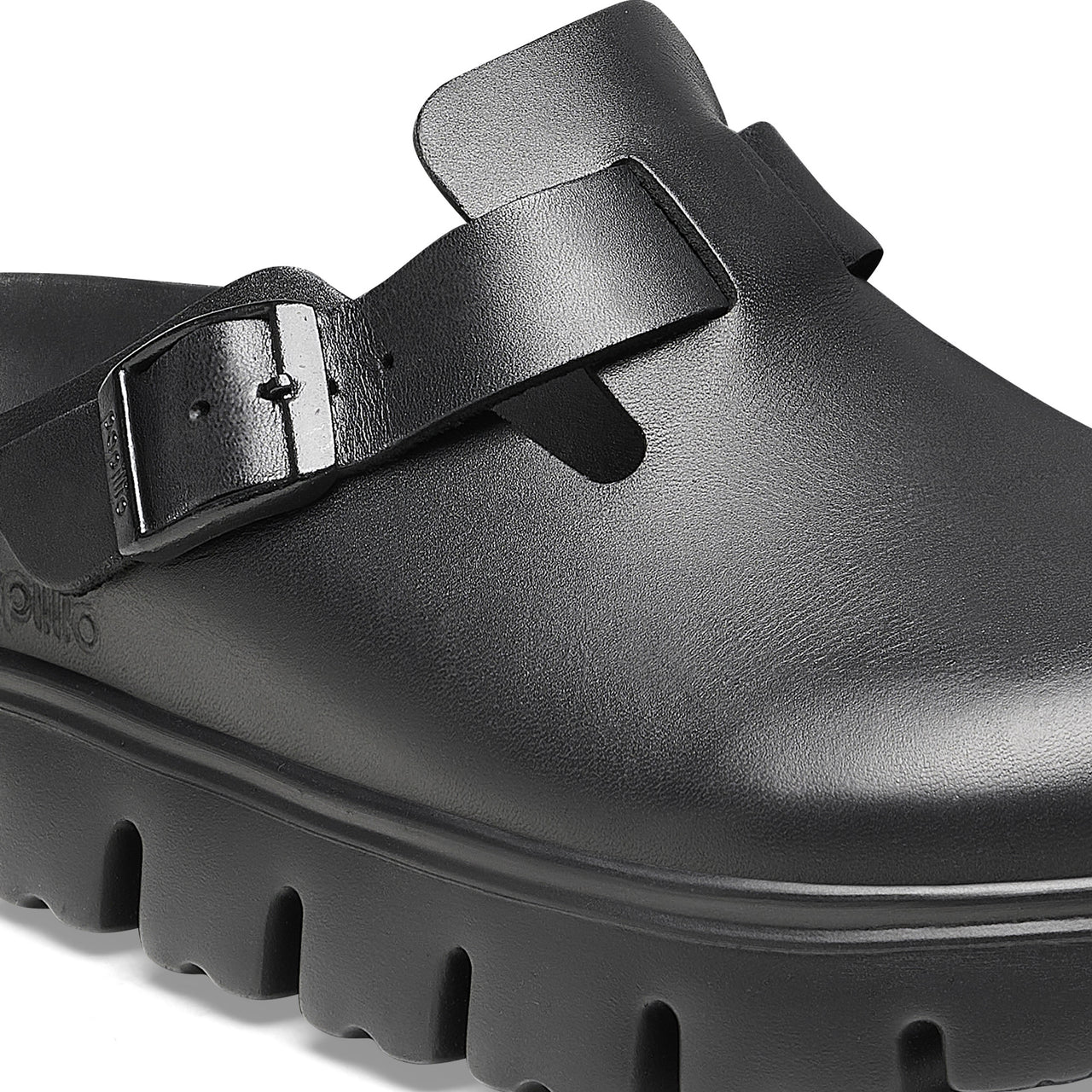 Boston Chunky Black Smooth Leather Narrow