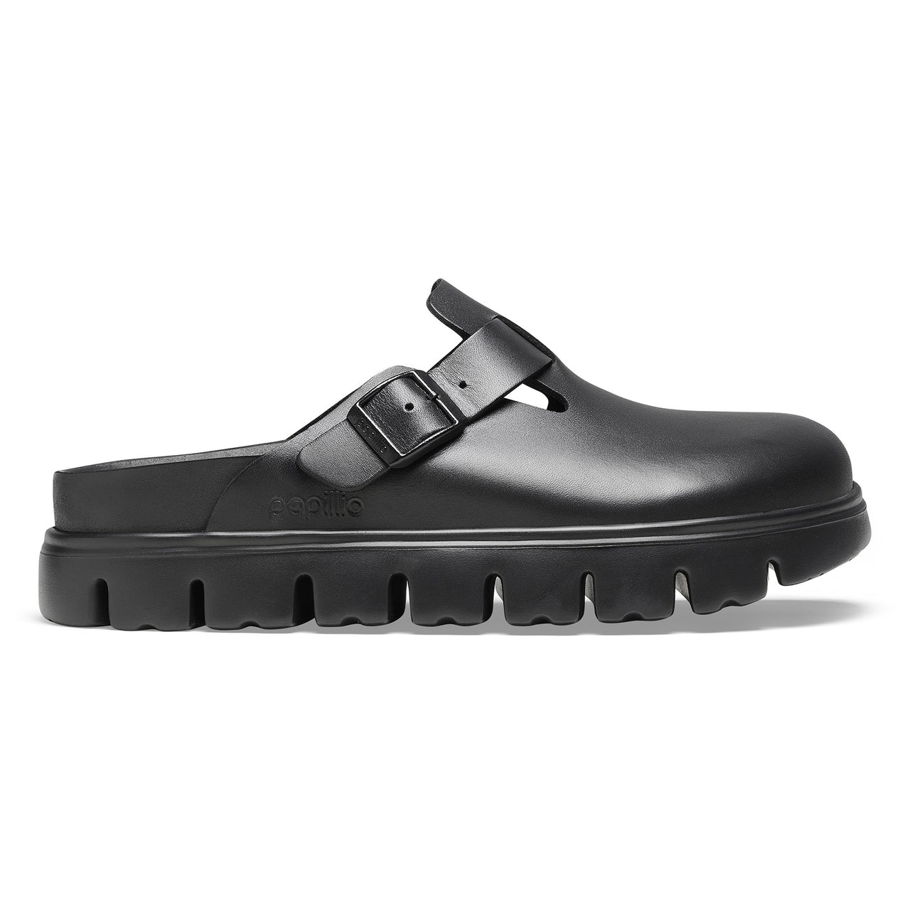 Boston Chunky Black Smooth Leather Narrow