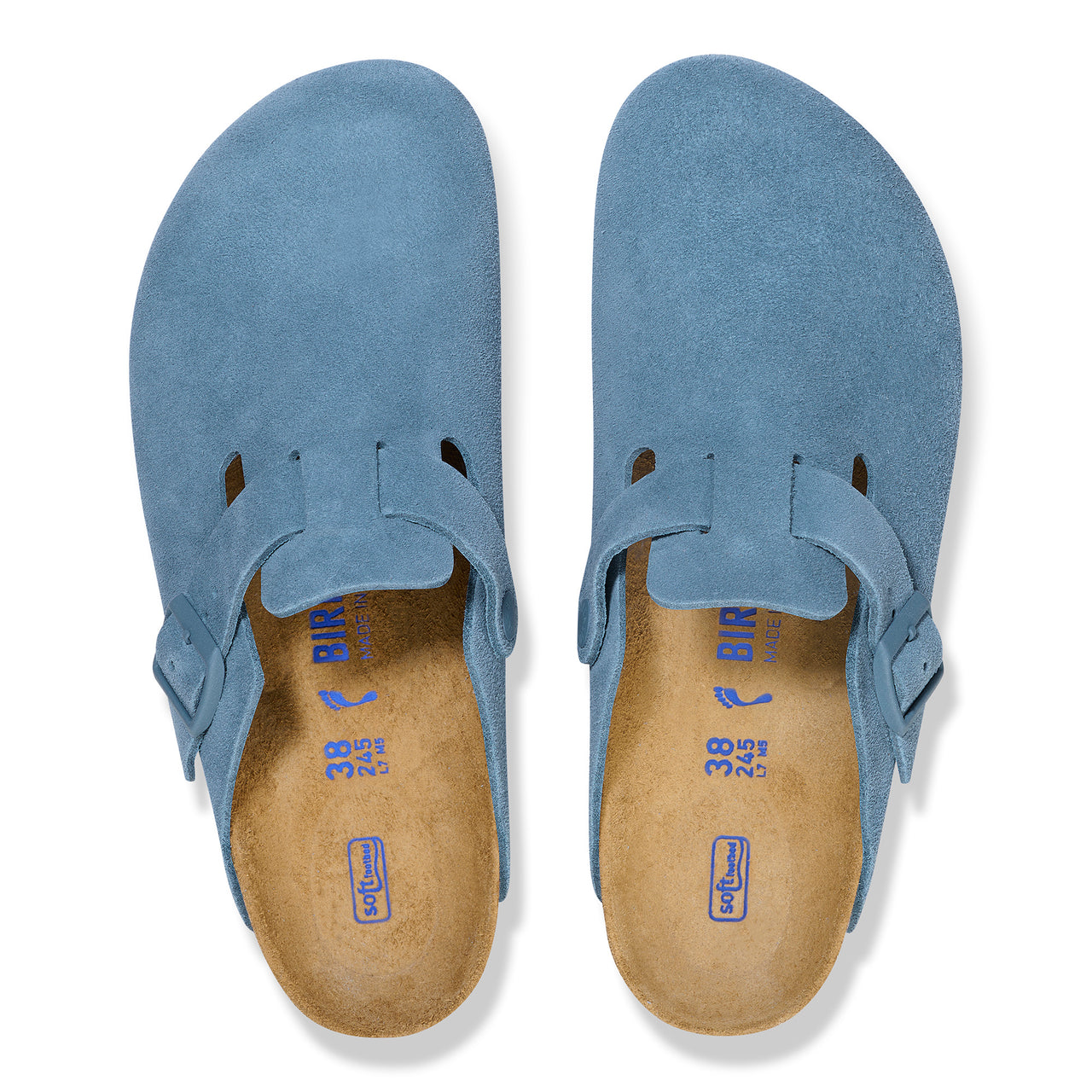 Boston Soft Footbed Elemental Blue Suede Leather Narrow