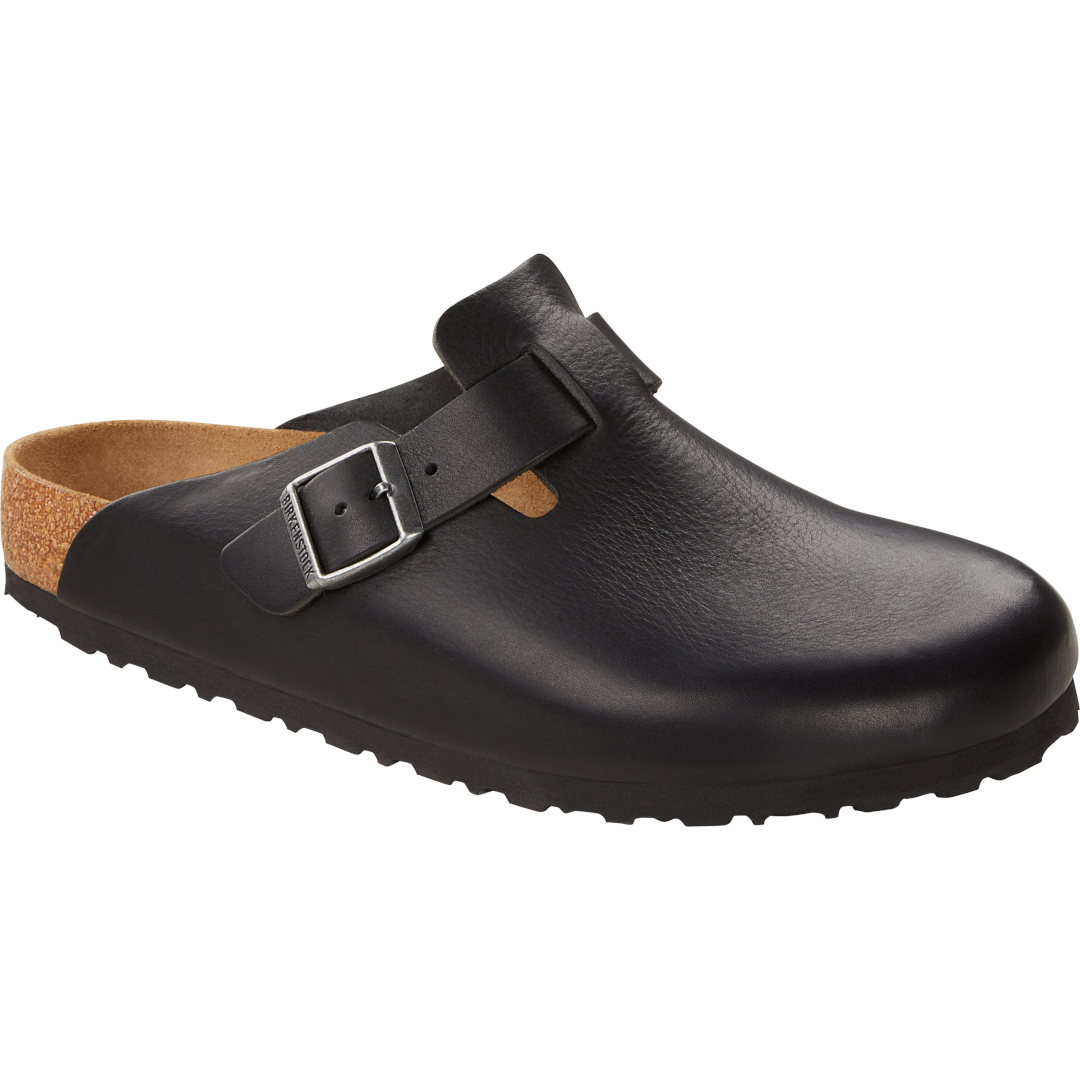 Boston Vintage Wood Black Clog Leather Regular