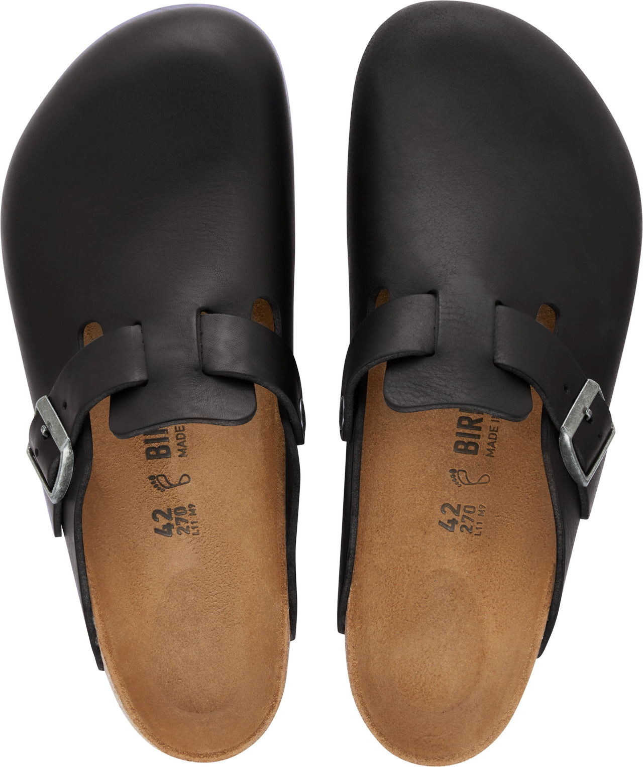 Birkenstock Boston Vintage Wood Black Clog Leather Regular