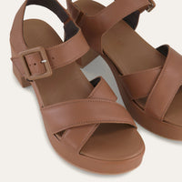 Elite Heeled Sandal Caramel Leather