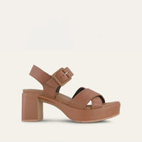 Elite Heeled Sandal Caramel Leather