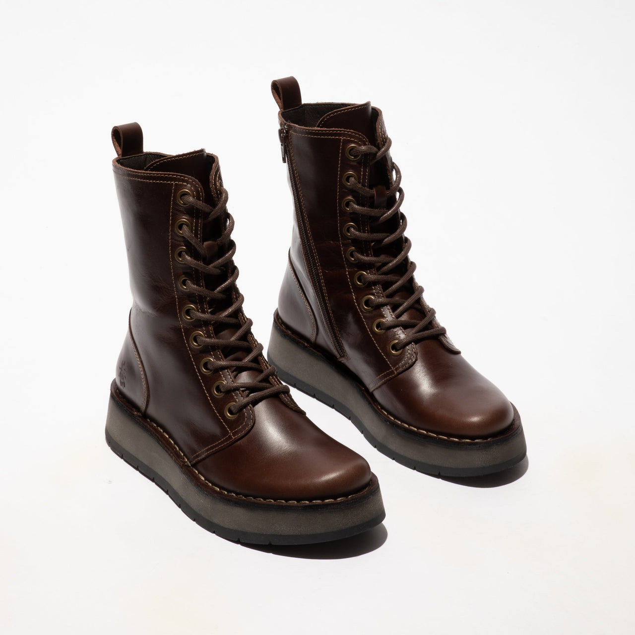 Ravi RAMI043FLY Rug Leather Dark Brown