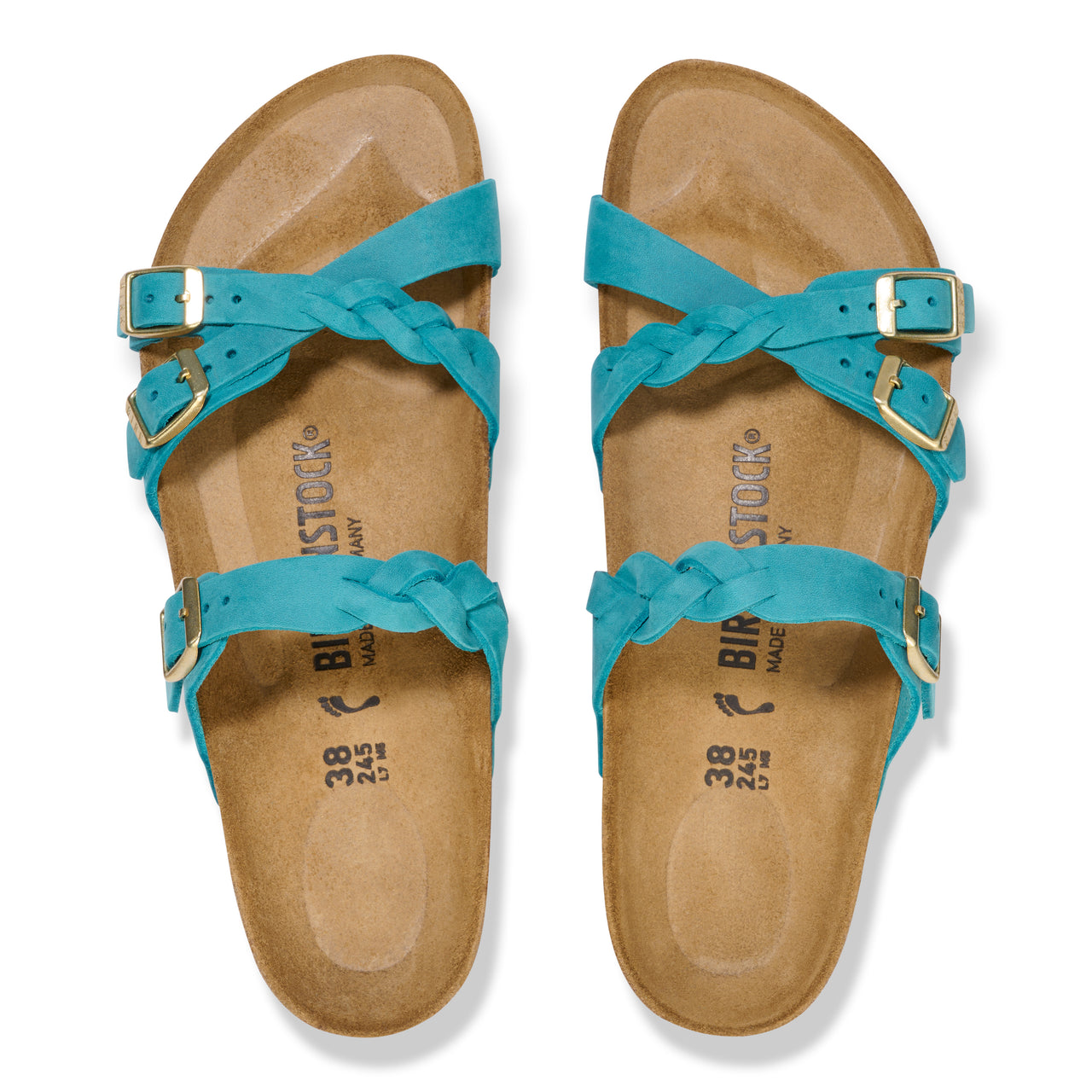 Franca Braided Biscay Bay Oiled Leather Narrow