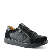 Ganter Kelly Laceup/Zip Softgrain Velour Black Sneaker