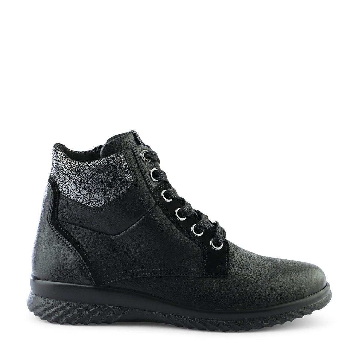 Ganter Heike Laceup Softgrain Soft Nubuk Black Boots
