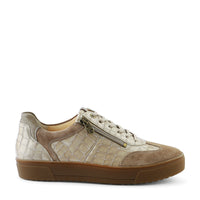 Ganter Helena Laceup/Zip Velour Taupe Sneaker