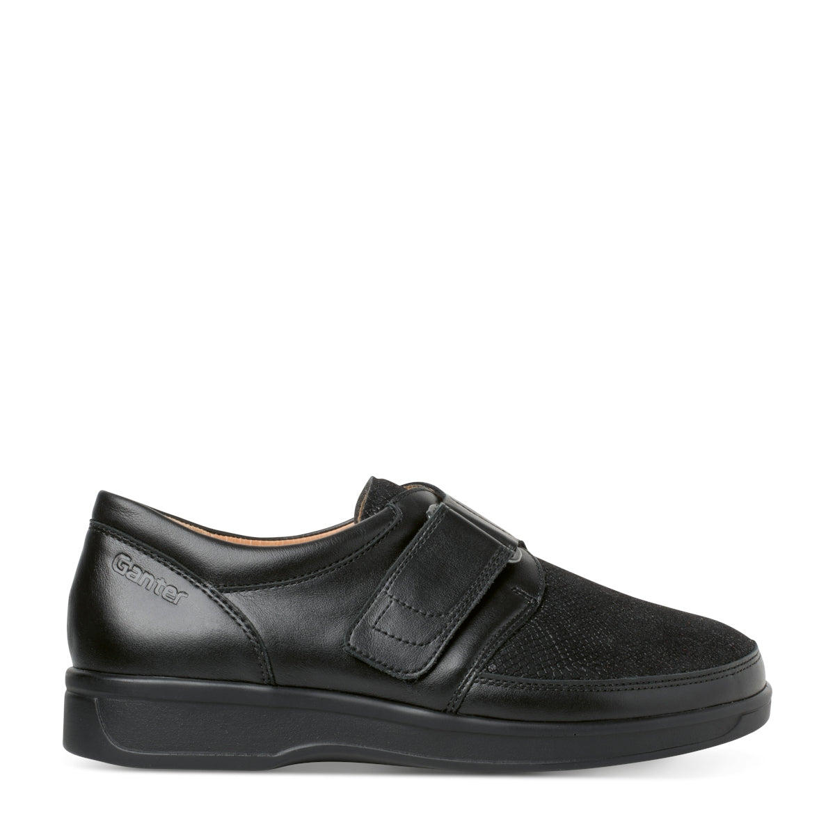 Ganter Karin Velcro Calf Leather Black Shoe