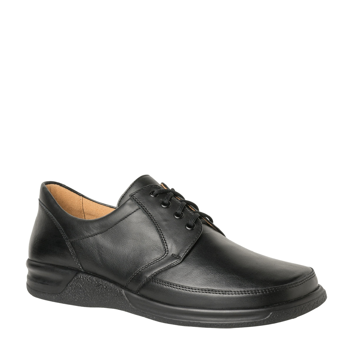 Ganter Kurt Black Laceups Leather Wide Fit