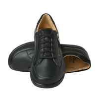 Ganter Kurt Laceup/Zip Black Leather Wide